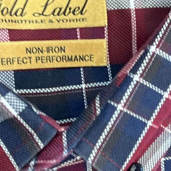 Gold Label Shirt Button Down Men's XXL Long Sleeve Cotton  Plaid Red - Picture 10 of 10